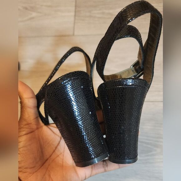 Yves Saint Laurent Black Ankle Strap Sandals - Picture 4 of 5